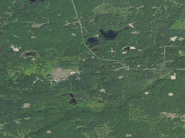 Aerial image of Forks State Forest Campground