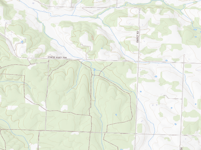 USGS topographic map of Fort Crowder Conservation Area