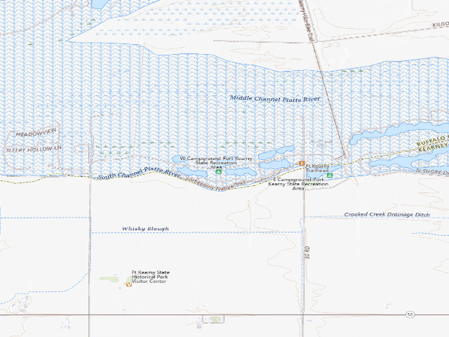 USGS topographic map of Fort Kearny SRA