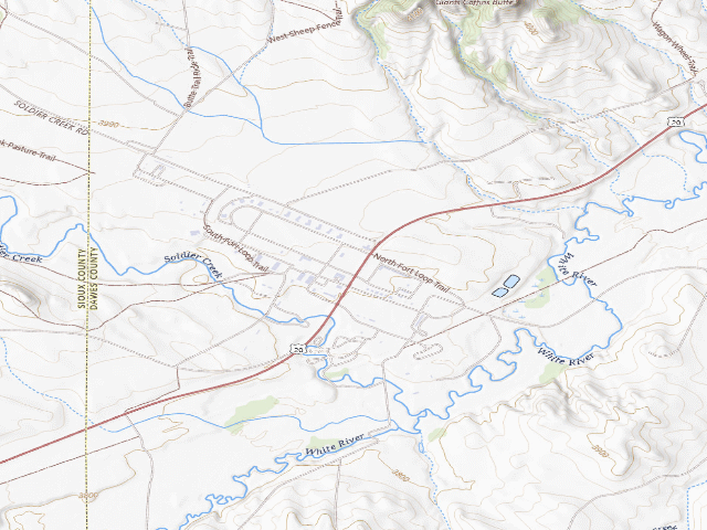 USGS topographic map of Fort Robinson SP