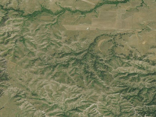 Aerial image of Fort Robinson WMA