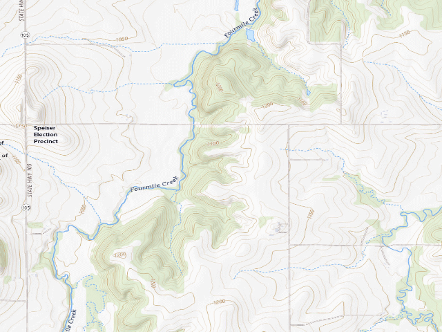 USGS topographic map of Four-Mile Creek WMA