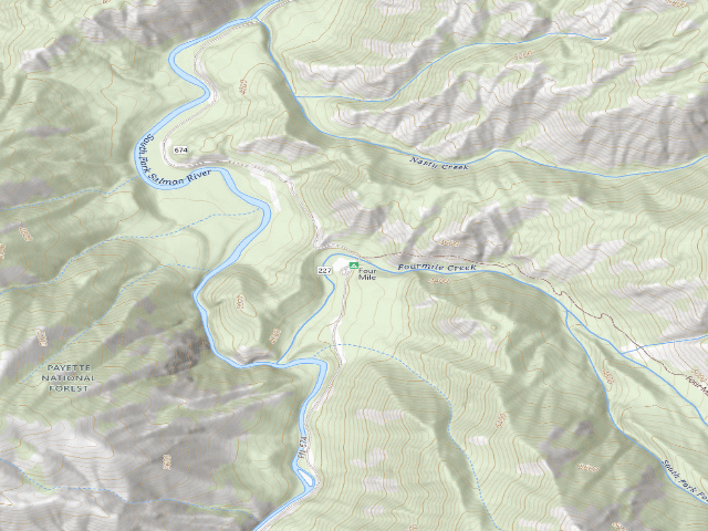 USGS topographic map of Four Mile