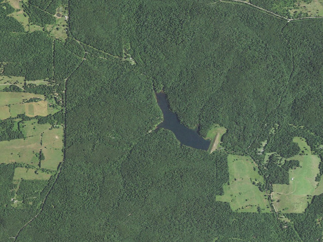 Aerial image of Fourche Lake Recreation Area
