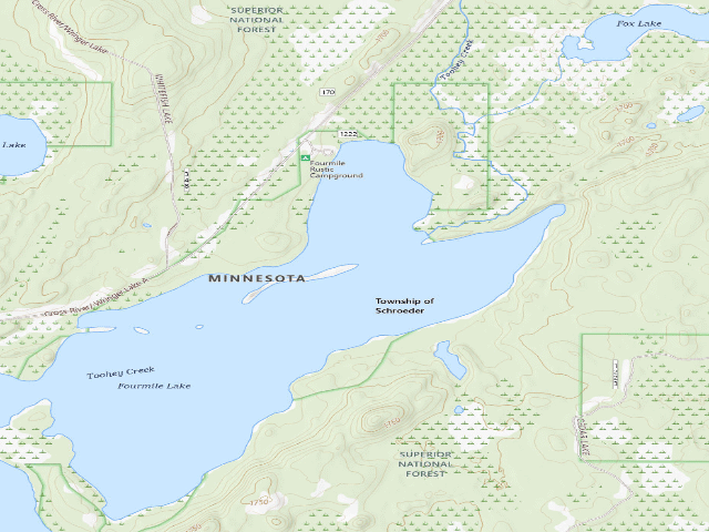 USGS topographic map of Fourmile Lake Site #3