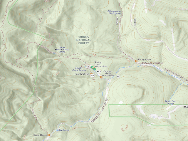 USGS topographic map of Fourth of July Campground