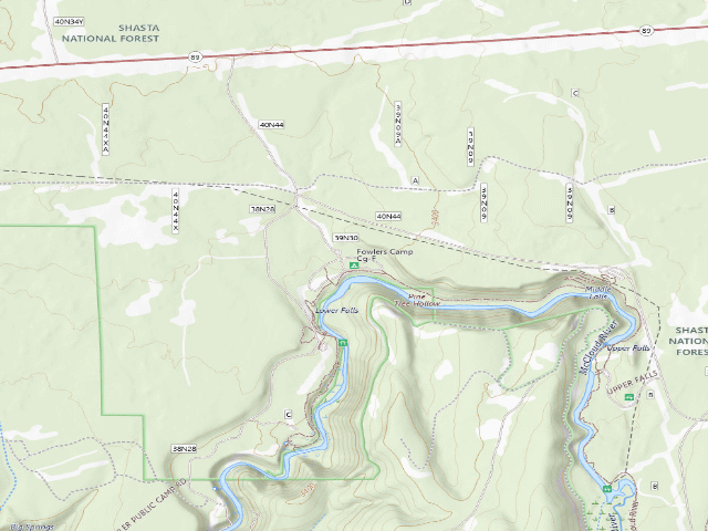 USGS topographic map of Fowlers Camp Cg-F