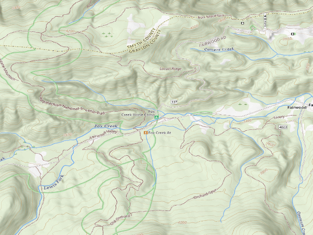 USGS topographic map of Fox Creek Horse Camp