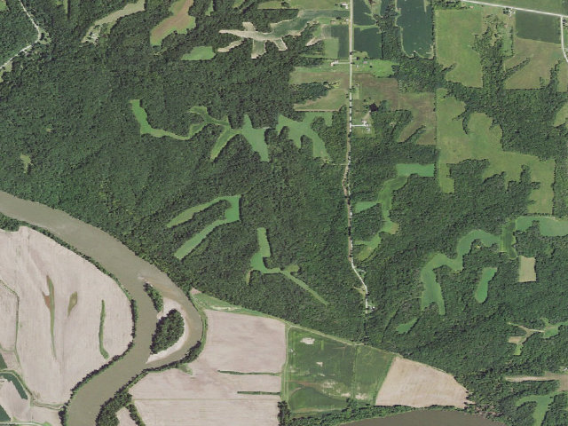 Aerial image of Fox Hills WMA