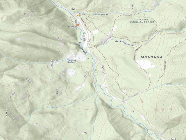 USGS topographic map of Fr 1046 Langhor Road 113