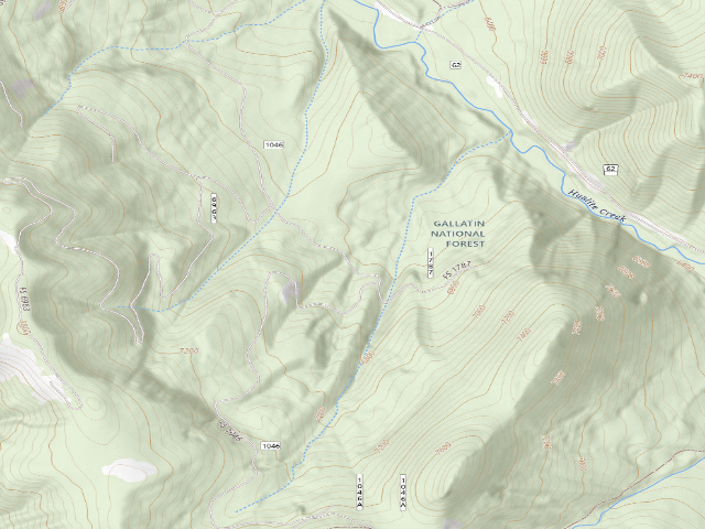 USGS topographic map of Fr 1046 Langhor Road 126