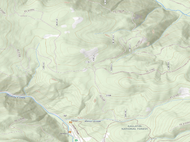 USGS topographic map of Fr 3159 Junc Of Moser Rd 6210&6212 090