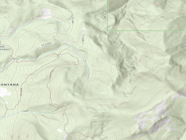 USGS topographic map of Fr 3160 End Of Moser Creek Road 6211 086