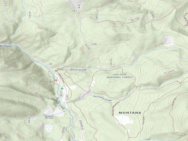 USGS topographic map of Fr 3160 Moser Road 073