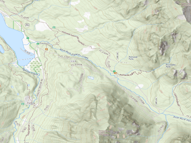 USGS topographic map of Fr 3163 East Fork Hyalite Creek 039
