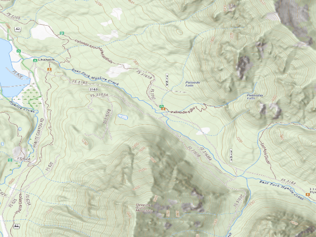 USGS topographic map of Fr 3163 East Fork Hyalite Creek 040