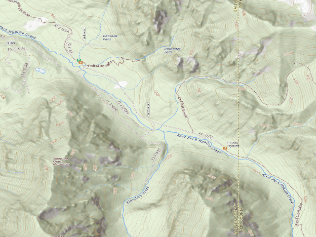 USGS topographic map of Fr 3163 East Fork Hyalite Creek 051