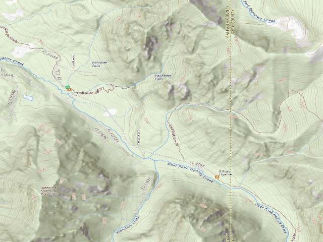 USGS topographic map of Fr 3163 East Fork Hyalite Creek 056