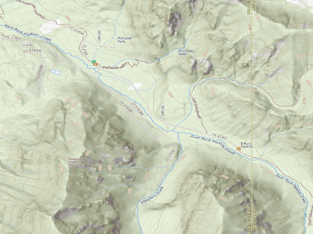 USGS topographic map of Fr 62 East Fork Hyalite Creek 049B