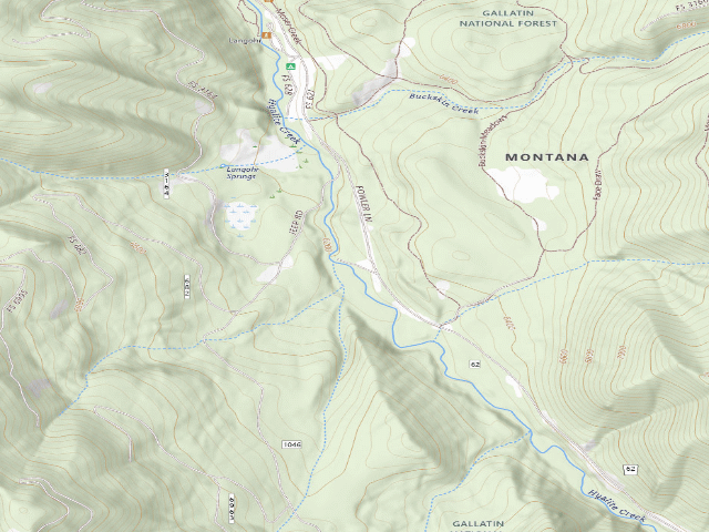 USGS topographic map of Fr 62 Lower Hyalite Creek Road 019B