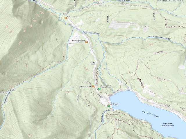 USGS topographic map of Fr 62 Lower Hyalite Creek Road 026A