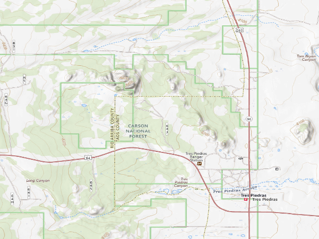 USGS topographic map of FR 64J Dispersed Campground