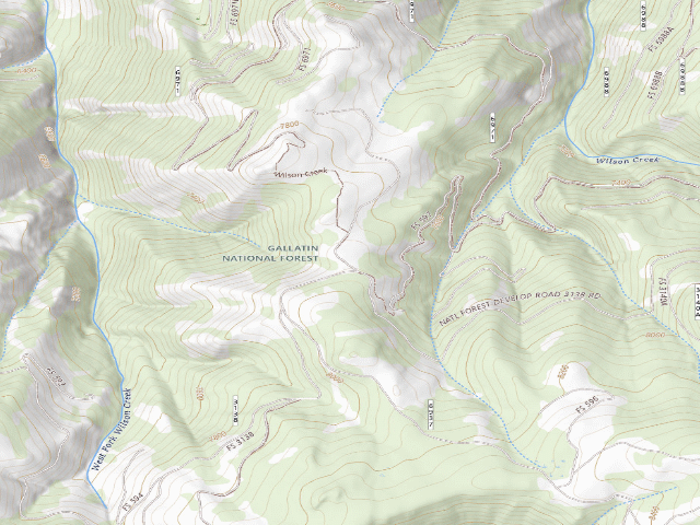 USGS topographic map of Fr3138-09 Wilson Ck Loop Trlhd