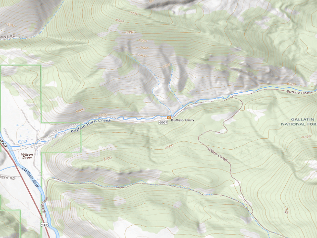 USGS topographic map of Fr6907-01 Buffalo Horn Trlhd