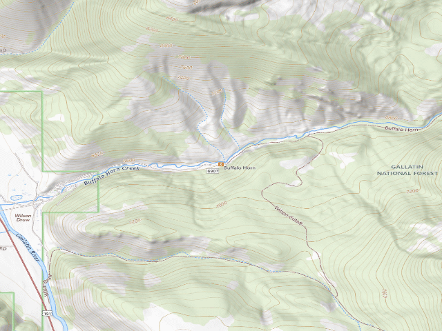 USGS topographic map of Fr6907-03 Buffalo Horn Trlhd