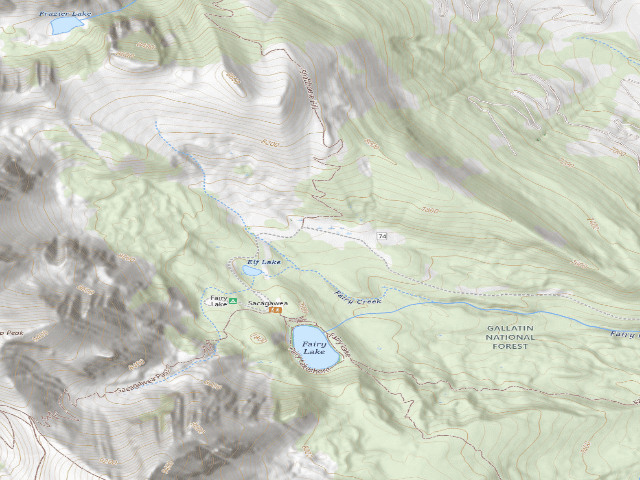 USGS topographic map of Fr74-03 Fairy Lake Rd
