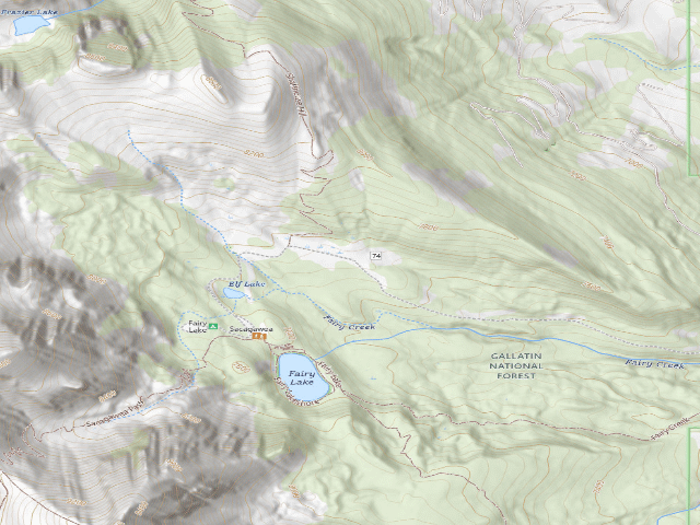 USGS topographic map of Fr74-04 Fairy Lake Rd