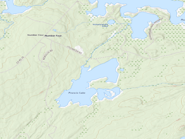 USGS topographic map of Francis Lake Campsite 1 (Independence River Wild Forest)