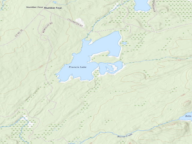 USGS topographic map of Francis Lake Campsite 2 (Independence River Wild Forest)