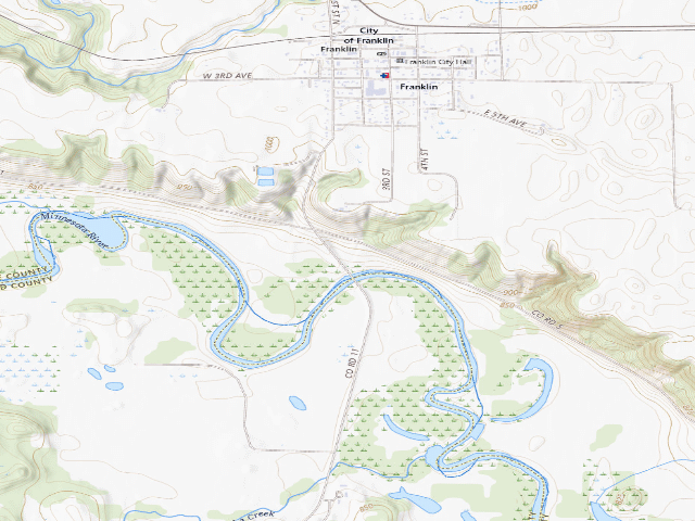 USGS topographic map of Franklin City Campground - Boat Landing (Franklin)