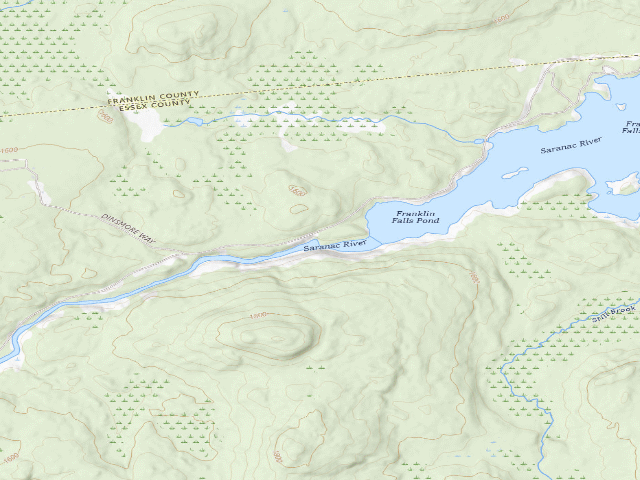 USGS topographic map of Franklin Falls Campsite #3 (Taylor Pond Wild Forest)