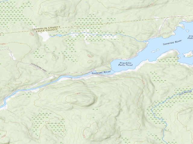 USGS topographic map of Franklin Falls Campsite #4 (Taylor Pond Wild Forest)