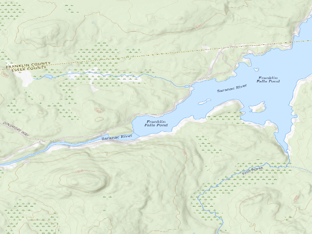 USGS topographic map of Franklin Falls Campsite #7 (Taylor Pond Wild Forest)
