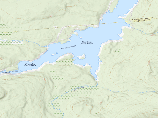 USGS topographic map of Franklin Falls Pond Campsite #10 (Taylor Pond Wild Forest)