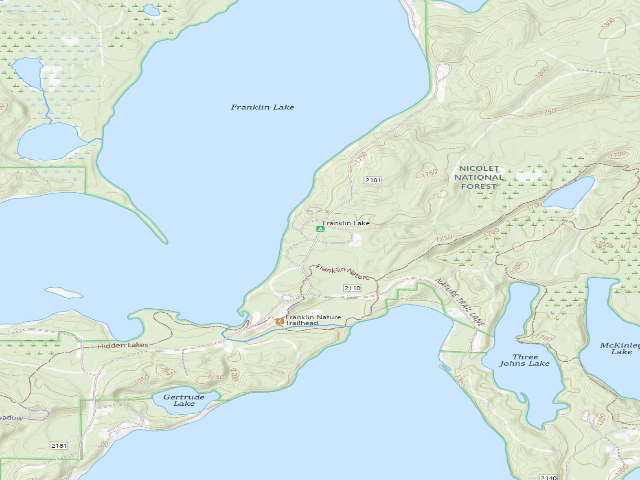 USGS topographic map of Franklin Lake Campground