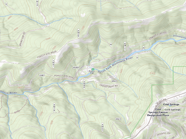 USGS topographic map of Fraser Flat