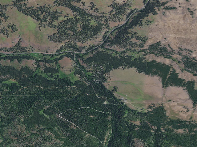 Aerial image of Frazier Campground & Butcher Knife Trailhead