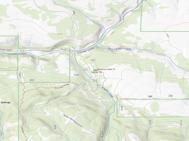 USGS topographic map of Frazier Campground & Butcher Knife Trailhead