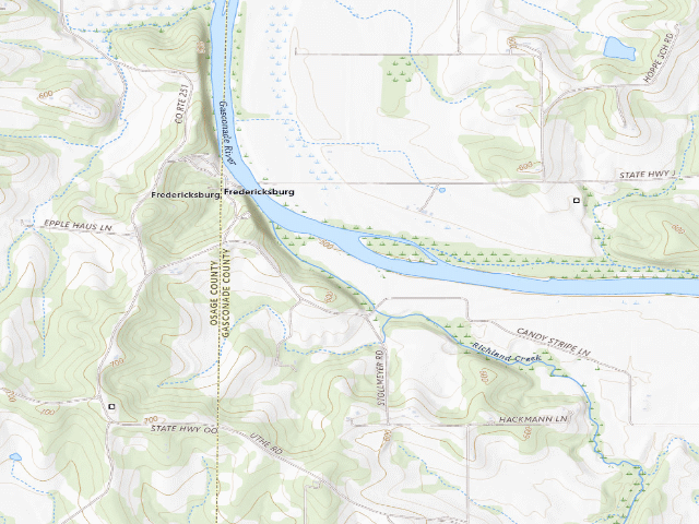 USGS topographic map of Fredericksburg Ferry Access