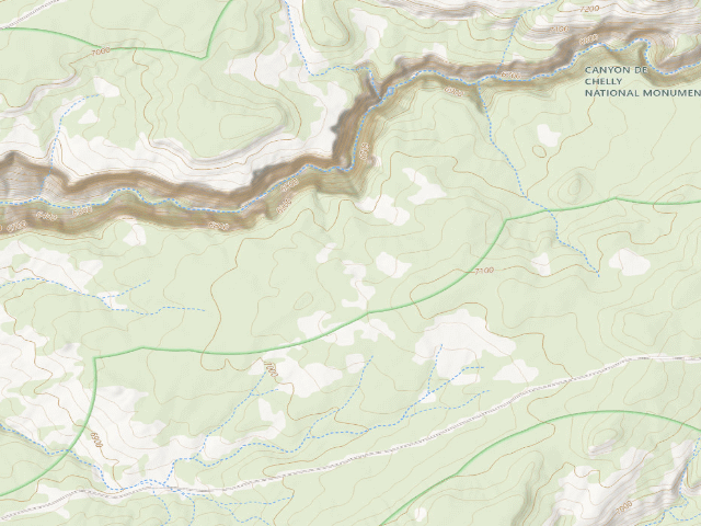 USGS topographic map of Free Campground in Canyon de Chelly NM