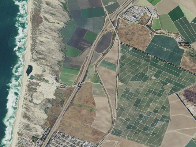 Aerial image of free campsite