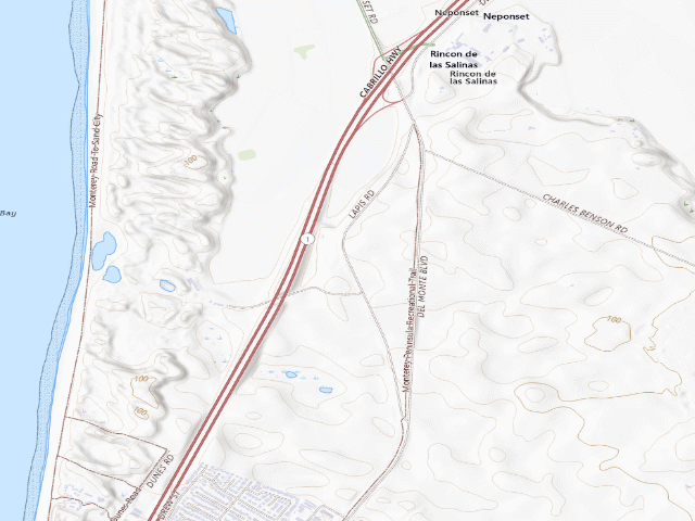 USGS topographic map of free campsite