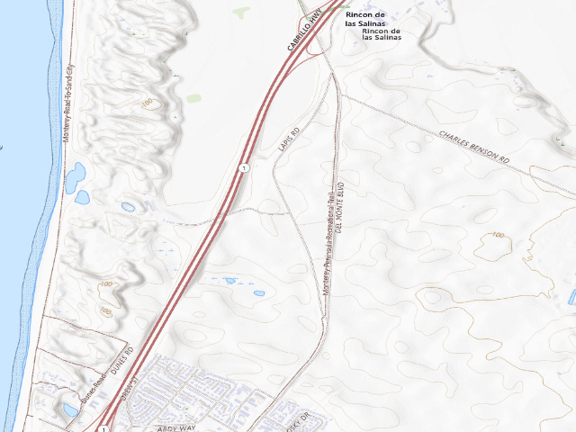 USGS topographic map of Free Campsite. Sunset-Sunrise