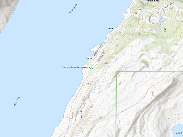 USGS topographic map of Fremont Lake Campground