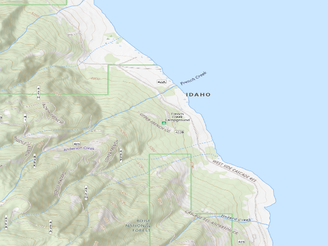 USGS topographic map of French Creek Campground