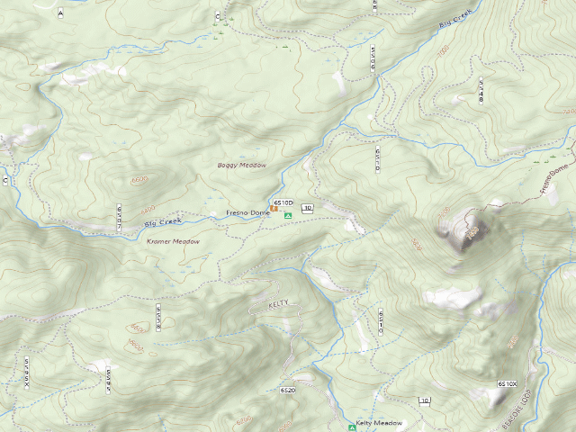USGS topographic map of Fresno Dome